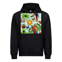 Black parrot in the sun seamless pattern Urban Hoodie - BundleAndBundleShop