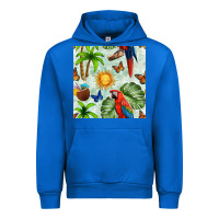 Cobalt parrot in the sun seamless pattern Urban Hoodie - BundleAndBundleShop