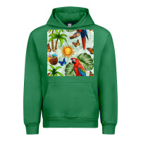 Emerald parrot in the sun seamless pattern Urban Hoodie - BundleAndBundleShop