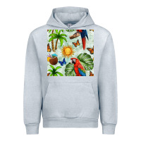 Heather Grey parrot in the sun seamless pattern Urban Hoodie - BundleAndBundleShop