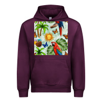 Mauve Wine parrot in the sun seamless pattern Urban Hoodie - BundleAndBundleShop