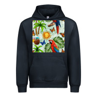Navy parrot in the sun seamless pattern Urban Hoodie - BundleAndBundleShop