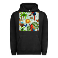 Pigment Black parrot in the sun seamless pattern Urban Hoodie - BundleAndBundleShop