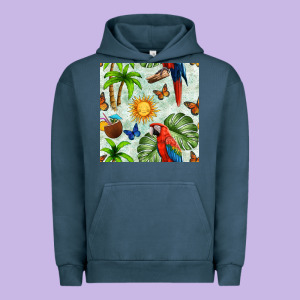 Parrot In The Sun Seamless Pattern Urban Hoodie Designed By Bundleandbundleshop