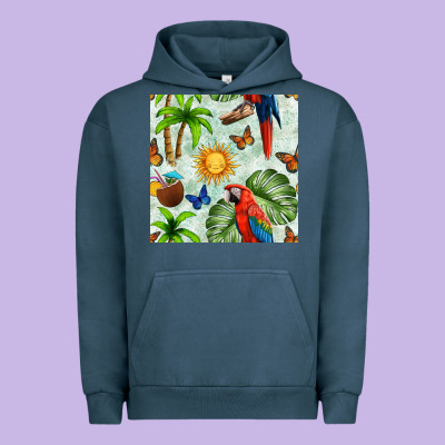 Parrot In The Sun Seamless Pattern Urban Hoodie Designed By Bundleandbundleshop