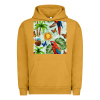Pigment Peanut Butter parrot in the sun seamless pattern Urban Hoodie - BundleAndBundleShop