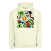 Pigment Pistachio parrot in the sun seamless pattern Urban Hoodie - BundleAndBundleShop