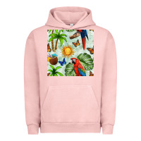 Pigment Salmon parrot in the sun seamless pattern Urban Hoodie - BundleAndBundleShop