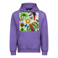 Tulip parrot in the sun seamless pattern Urban Hoodie - BundleAndBundleShop