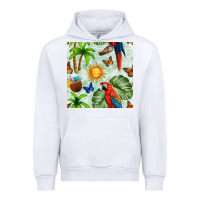White parrot in the sun seamless pattern Urban Hoodie - BundleAndBundleShop