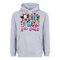 Heather Grey holy cow  m cute Heavyweight Hoodie - texasbilliewilder