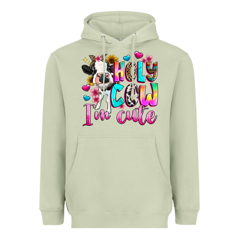 Holy Cow  M Cute Heavyweight Hoodie by texasbilliewilder | Teevron
