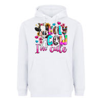 White holy cow  m cute Heavyweight Hoodie - texasbilliewilder