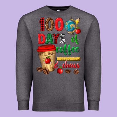 100 Days Of Coffee And Chaos Premium Sweatshirt Designed By Texasbilliewilder