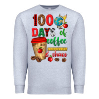 Heather Grey 100 days of coffee and chaos Premium Sweatshirt - texasbilliewilder