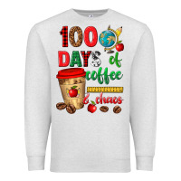 Oatmeal Heather 100 days of coffee and chaos Premium Sweatshirt - texasbilliewilder