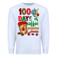White 100 days of coffee and chaos Premium Sweatshirt - texasbilliewilder