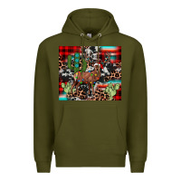 Army Green christmas reinder Premium Hoodie - JahusDesignShop