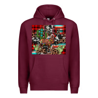 Burgundy christmas reinder Premium Hoodie - JahusDesignShop
