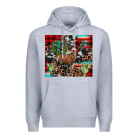 Heather Grey christmas reinder Premium Hoodie - JahusDesignShop