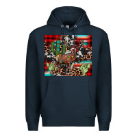 Navy christmas reinder Premium Hoodie - JahusDesignShop