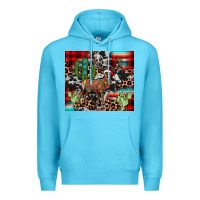 Ocean Blue christmas reinder Premium Hoodie - JahusDesignShop