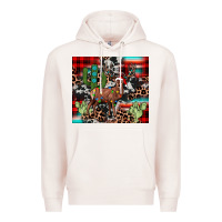 Pale Pink christmas reinder Premium Hoodie - JahusDesignShop