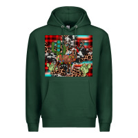 Sports Green christmas reinder Premium Hoodie - JahusDesignShop
