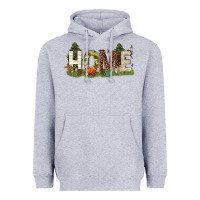 Heather Grey home camping Heavyweight Hoodie - texasbilliewilder
