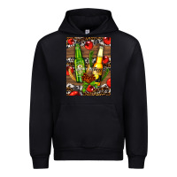 Black beer bottles with wheat and barley Urban Hoodie - AdoDesignShop