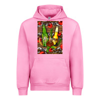 Fuchsia Pink beer bottles with wheat and barley Urban Hoodie - AdoDesignShop