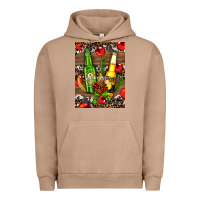 Pigment Burro beer bottles with wheat and barley Urban Hoodie - AdoDesignShop