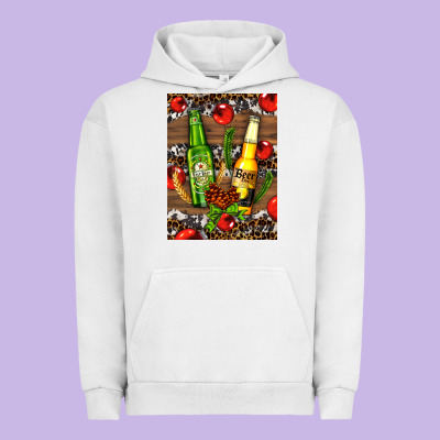 Beer Bottles With Wheat And Barley Urban Hoodie Designed By Adodesignshop
