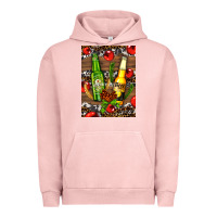 Pigment Salmon beer bottles with wheat and barley Urban Hoodie - AdoDesignShop