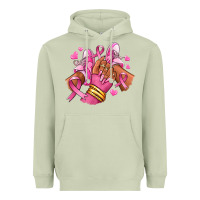 Matcha Breast Cancer afro girl sneakers Heavyweight Hoodie - RanaPortraitStore