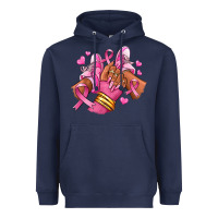Navy Breast Cancer afro girl sneakers Heavyweight Hoodie - RanaPortraitStore