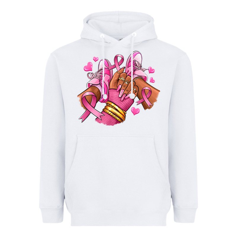Breast Cancer Afro Girl Sneakers Heavyweight Hoodie by RanaPortraitStore | Teevron