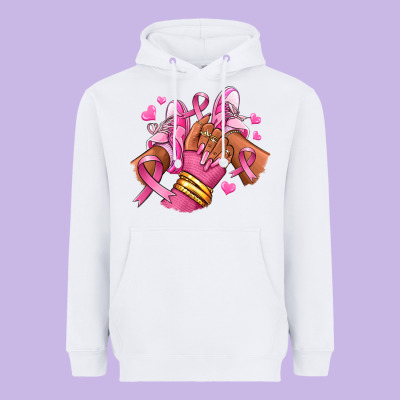 Heavyweight Hoodie Breast Cancer afro girl sneakers