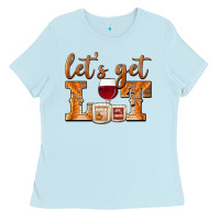 Baby Blue let's get lit candles Ladies Tee - BarkalooDesign