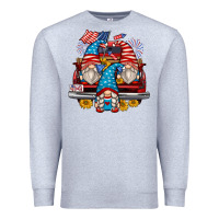 Heather Grey 4th of july gnomes farm truck Premium Sweatshirt - Zillion Design Studio