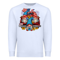 White 4th of july gnomes farm truck Premium Sweatshirt - Zillion Design Studio