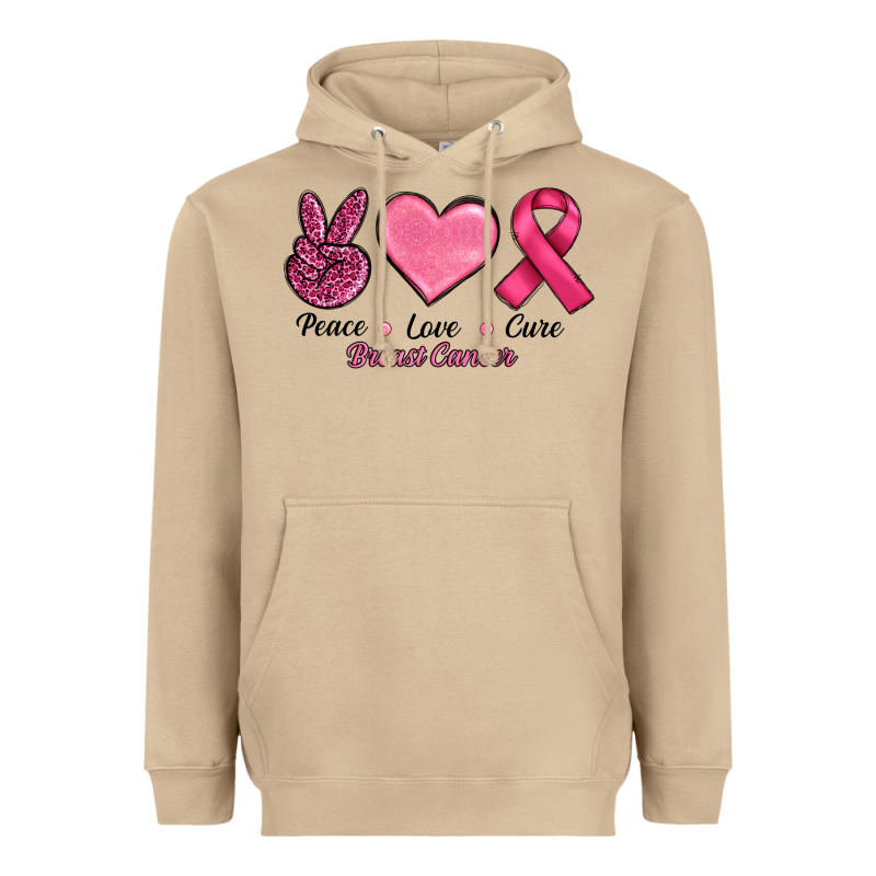 Peace Love Cure Cancer Heavyweight Hoodie by RanaPortraitStore | Teevron