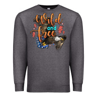 Charcoal Heather wild and free Premium Sweatshirt - Zillion Design Studio