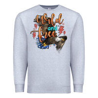Heather Grey wild and free Premium Sweatshirt - Zillion Design Studio