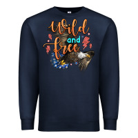 Navy wild and free Premium Sweatshirt - Zillion Design Studio
