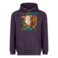 Plum im head heffa just ask me Heavyweight Hoodie - texasbilliewilder