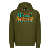 Army Green Blessed Mama Premium Hoodie - Artiststas