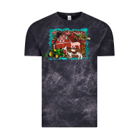 Cloud Black farm life tractor cow pig rooster Vintage Tee - Artiststas