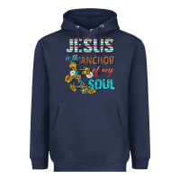 Navy jesus is the anchor of my soul Heavyweight Hoodie - texasbilliewilder