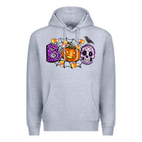 Heather Grey Boo halloween Premium Hoodie - Artiststas